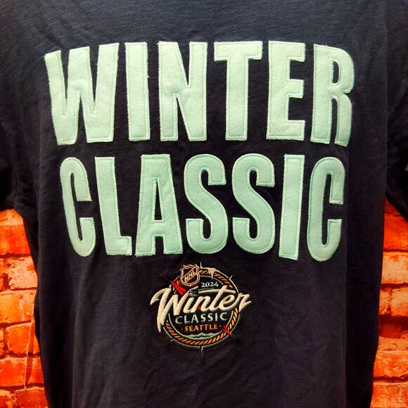 Seattle Kraken Shirt Men's Small Navy Blue Mitchell & Ness NHL Ice Hockey Sports - Picture 3 of 9